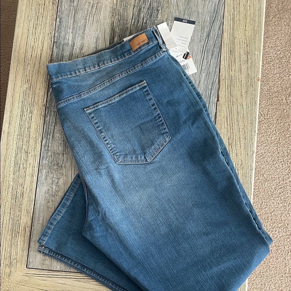True Craft Straight Leg Men’s Jeans - Medium Blue Wash